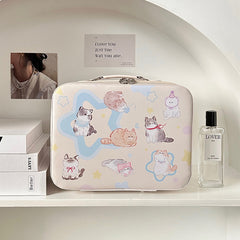 YICKYUE  -  Kawaii Cat Makeup Storage Organizer Cute Travel PU Cosmetics Case Portable Large Capacity Storage Box Container For Girl Women