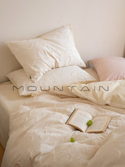 YICKYUE  -  ins three-dimensional cut flower washed cotton four-piece set simple light luxury fresh pure cotton quilt