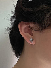 Hearujoy Silver Y2K earrings with oval star pattern