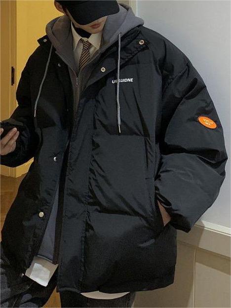 Hearujoy Vintage Oversize Mock Two Piece Puffer Jacket with Hoodie