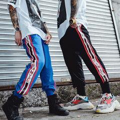 Hearujoy Side Striped Elastic Waist High Street Jogger Sweatpants